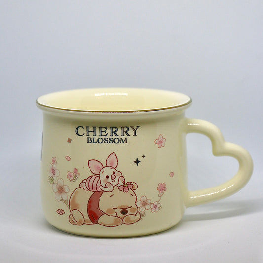 كوب Winnie the pooh & Piglet بتصميم أزهار الكرز